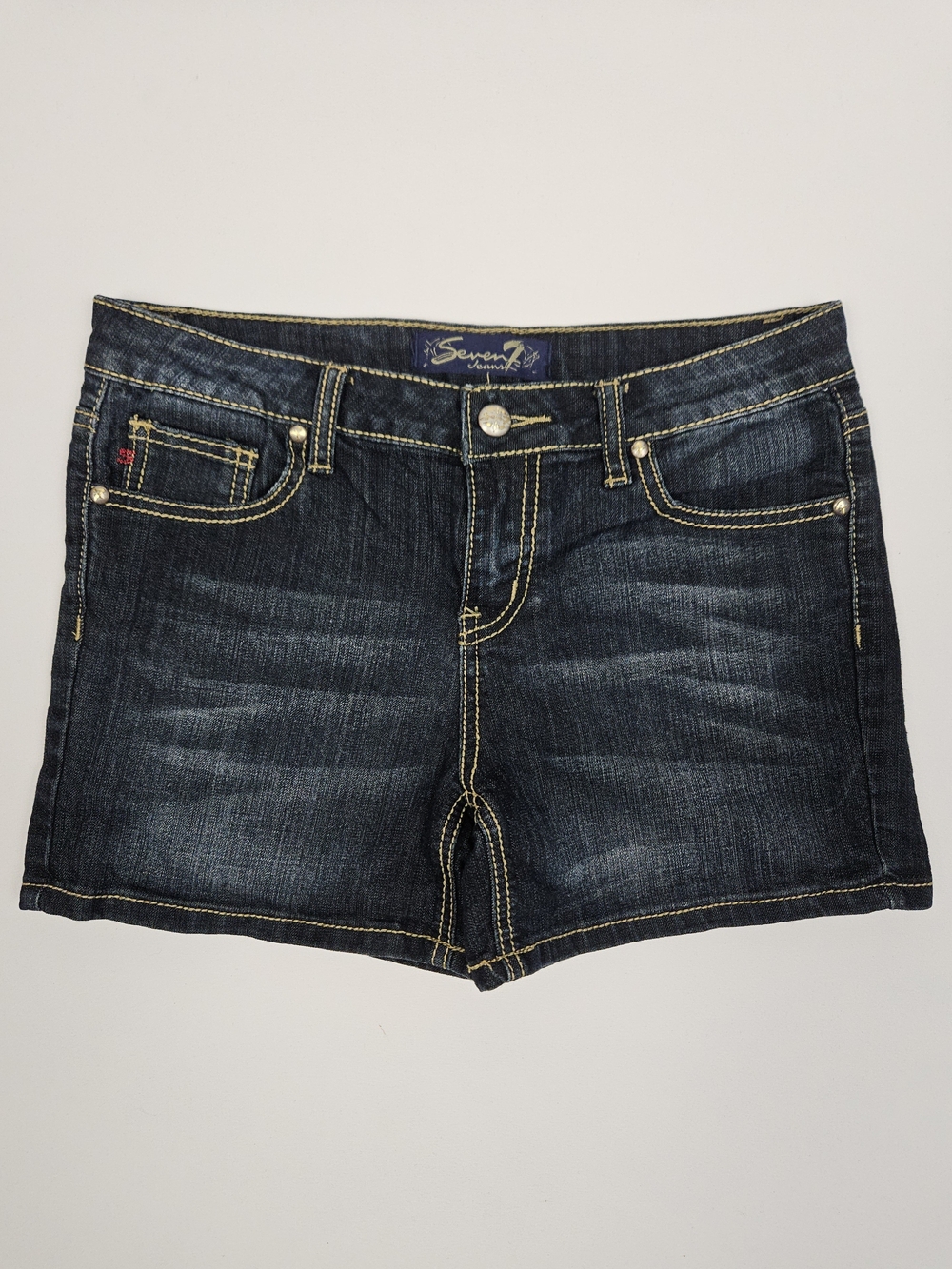 Seven7 Girls Size 14 Dark Wash Denim Shorts Stretch Jean Shorts